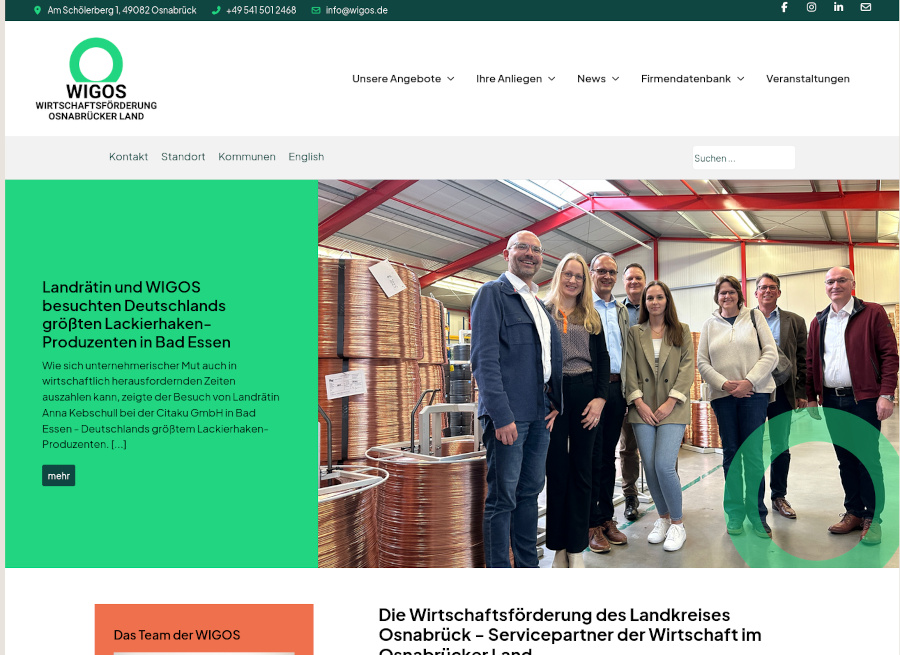 Link zur Website WIGOS Wirtschaftsförderungsgesellschaft Osnabrücker Land mbH